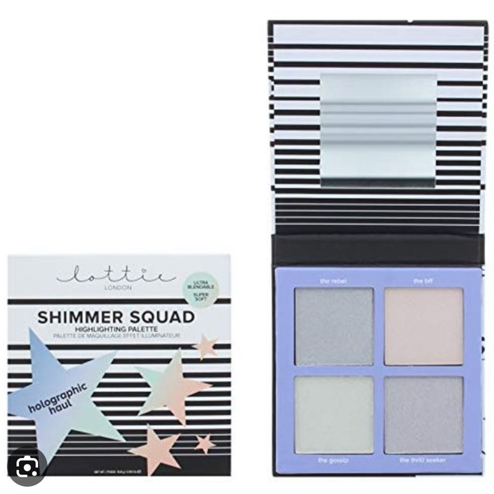 Lottie London 4 Piece Powder Highlighter Quad in Holographic Haul